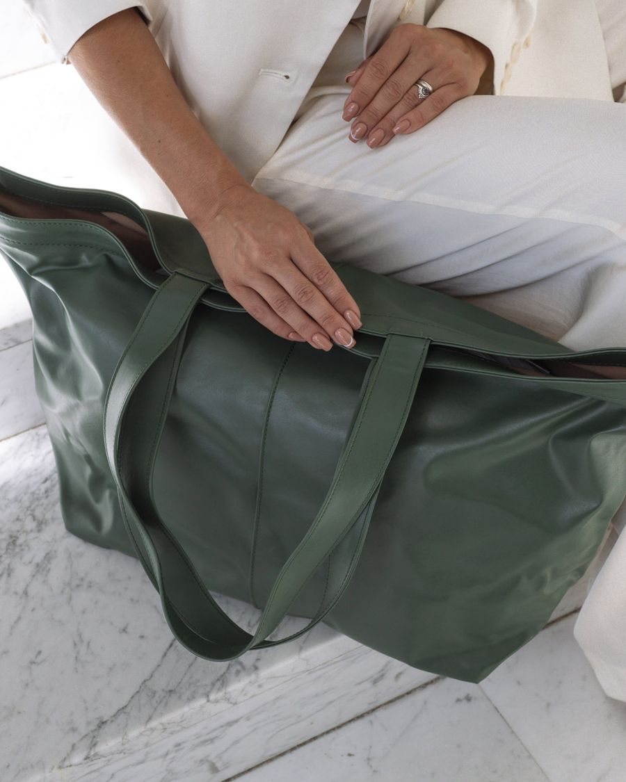 A bio-leather tote from the collection