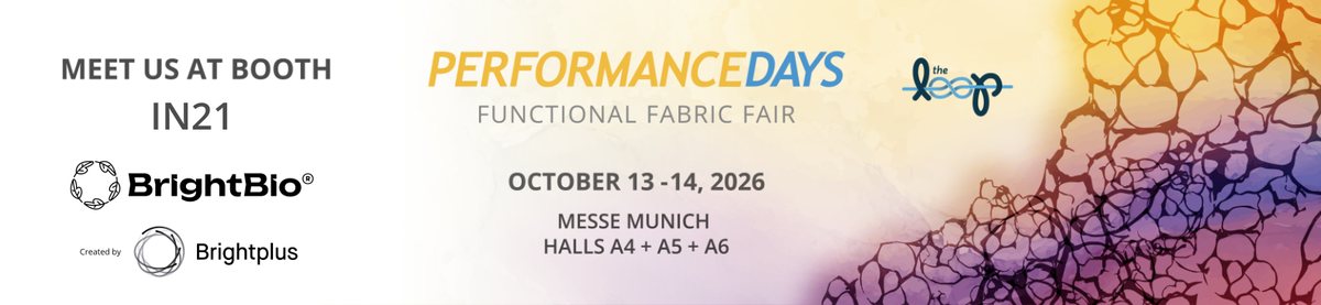 Meet us at booth IN21 — Performance Days, Functional Fabric Fair, 13–14 October 2026, Messe Munich, halls A4 + A5 + A6