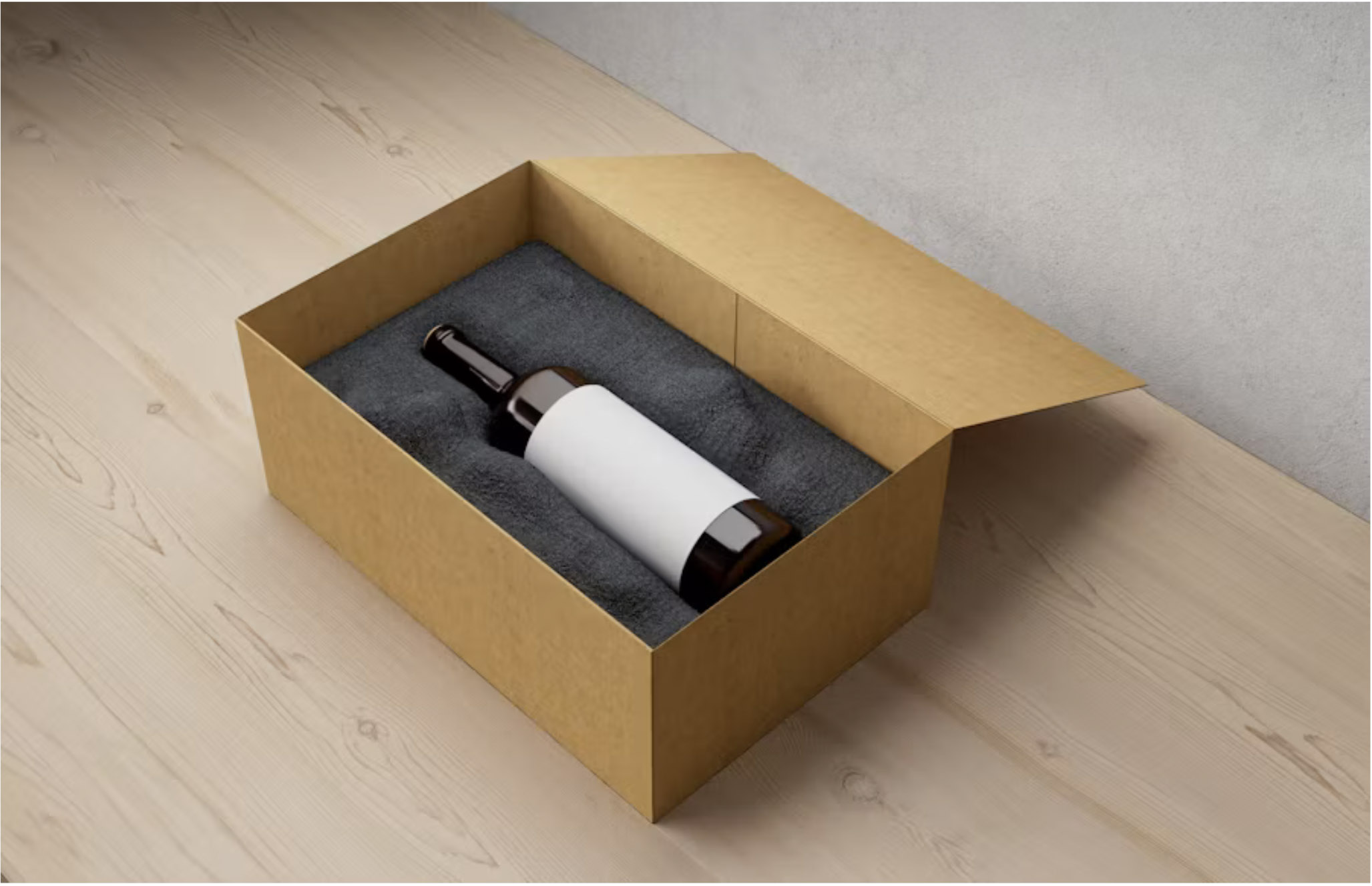 A bottle and a package
